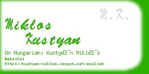 miklos kustyan business card